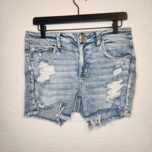 American Eagle Midi Shorts Distressed Denim Shorts Womens size 12